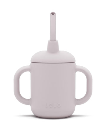 Lalo Little Cup, Non-Toxic Silicone Straw Cup With Handles - Baby And Toddler Sippy Cup - Mini Cup And Straw Training System, 4O