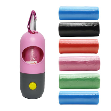 Amso Portable Disposable Baby Diaper Nappy Garbage Bag With Led Flashlight ((1 Capsul And 7 Multi Color Garbage Roll))