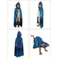 Boys Girls Kids Dinosaur Cape Dragon Hooded Cloak Halloween Costume Christmas Fancy Cape Cosplay Costumes (Blue)