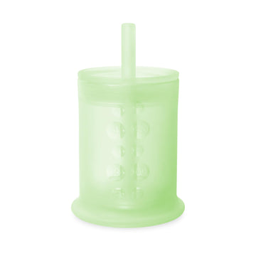 Olababy Silicone Training Cup With Straw Lid  Babies Water Drinking Cup  6+ Mo Infant To 12-18 Months Toddler  Sippy Cup For Kid