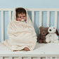 Crevent Baby Welcome Gift Set Storage Basket With Two Blankets+ A Security Blanket + A Taggie + A Gift Bag With Ribbon (Ivory)