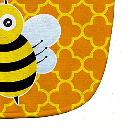 Carolines Treasures Bee on Quatrefoil Baby Bib, Orange, Large