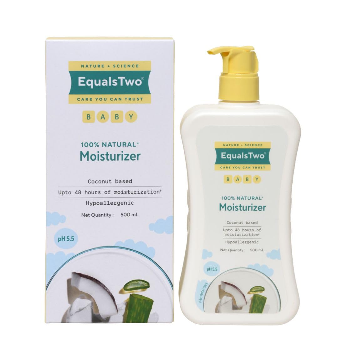 Equalstwo By Zydus Baby Moisturizer, 500Ml, 100% Natural Coconut Based Daily Baby Skin Care Body Lotion For Nourishing Skin, All