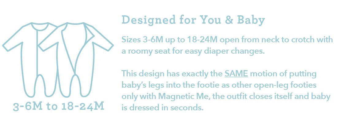 Magnetic Me Footie Pajamas Soft Modal Baby Girls Sleepwear Quick Magnetic Fastener Sleeper My Little Garden 9-12 Months