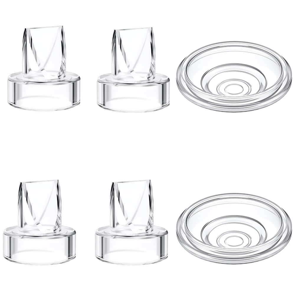 4pcs Duckbill Valves and 2pcs Silicone Diaphragm Compatible with Momcozy S12 Pro/S9 Pro/TSRETE S12/Kmaier S12 Wearable Breast Pu
