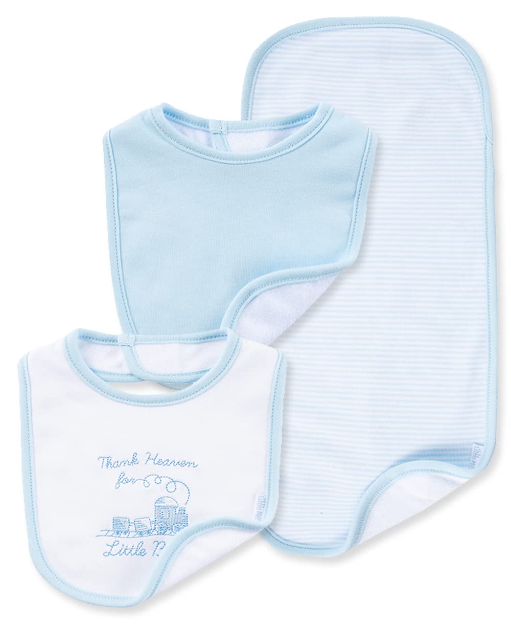 Little Me Baby Boy Newborn Bib And Burp Set, Blue/Multi, One Size