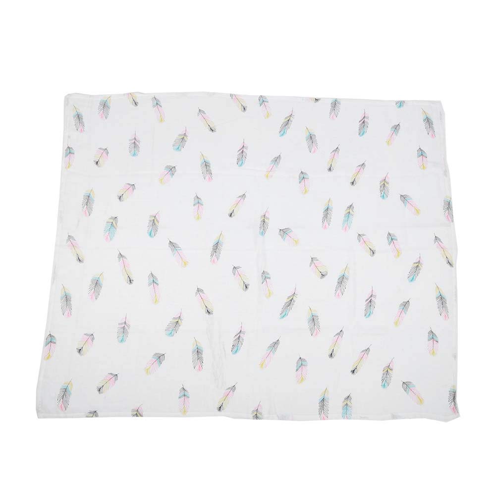 Newborn Soft Swaddle Wrap, Dual Layer Baby Blankets, MultiFunction for Home Bedroom(Light Feather, 130 * 110cm)