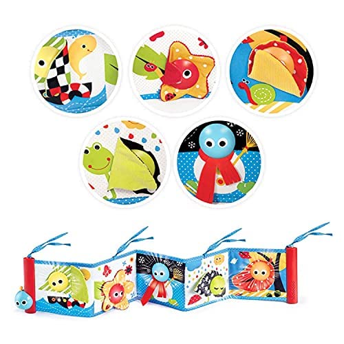 Yookidoo First Soft Cloth Baby Book - Lights and Music (0 to 12 Months). Essential Toy for Infant and Newborns Playmats Promote