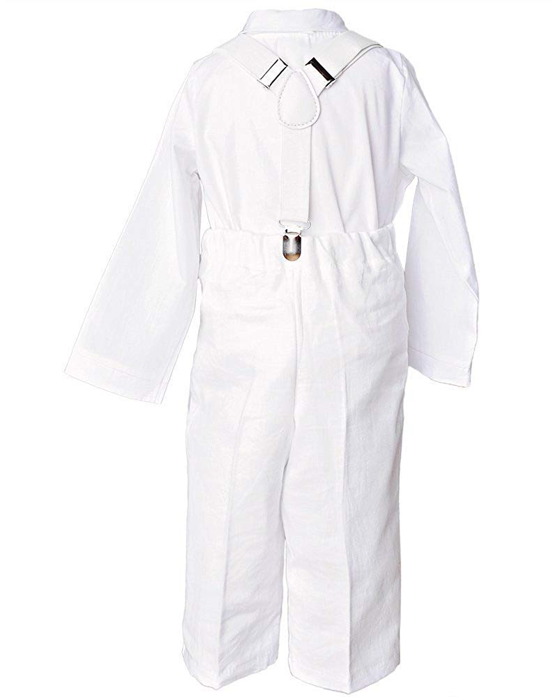One Small Child Landen 18M Baby Suspender Outfit White