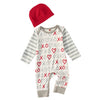 Gliglittr Newborn Baby Boy Valentine'S Day Outfits Infant Romper Long Sleeve Bodysuit Cute Heart Print Onesie Jumpsuit(Grey,12-1