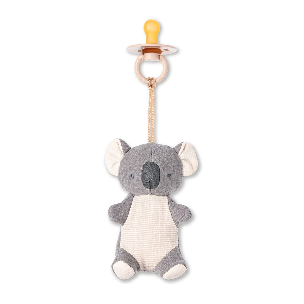 Itzy Ritzy Pacifier & Lovey Set - Natural Rubber Paci With Stuffed Animal Lovey - Detachable Plush Koala Pacifier Holder & Coord