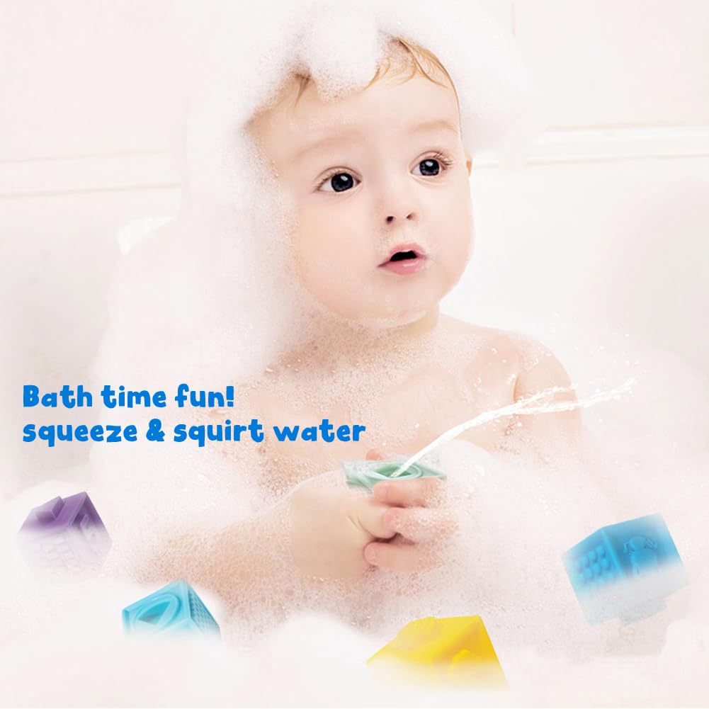 Litand Soft Stacking Blocks for Baby - Sensory Montessori Toys Toddler Activities - Gifts for Boy Girl 6 9 12 18 Months 1 2 3 Ye