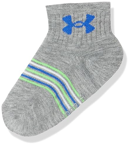 Under Armour Boys Multi Pack Future Boss Essential Quarter Sock, Green, 4/6