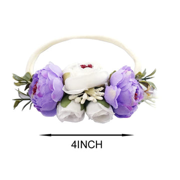 Bgfks Baby Girl Tutu Dress Elegant Lace Pom Pom Flutter Sleeve With Flower Headband Set(Purple,3T)