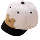 Beige & Black Cartoon Bear Designed Cap, Toddler Boys Girls Sun Hat, Summer Cap Kids Adjustable Cotton Caps For And Baby Girls A