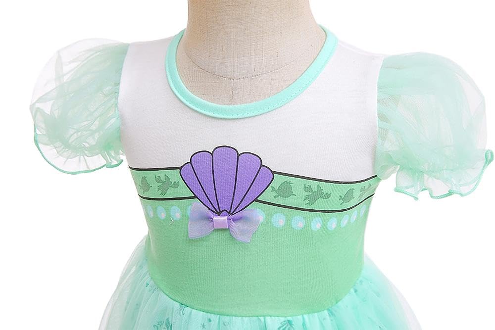 Dressy Daisy Princess Mermaid Dress Up Clothes For Toddler Girls Halloween Fancy Summer Outfits Tulle Skirt Size 2T Green, Style