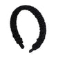 DaCee Designs Accessories 1 Inch Scrunched Velvet Sparkle Headband for Girls - Black Silver