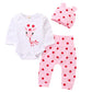 Boebnozcv Newborn Toddler Baby Girl Outfits Giraffe Bodysuit Top + Pink Legging Pants Set With Hat Infant Clothes