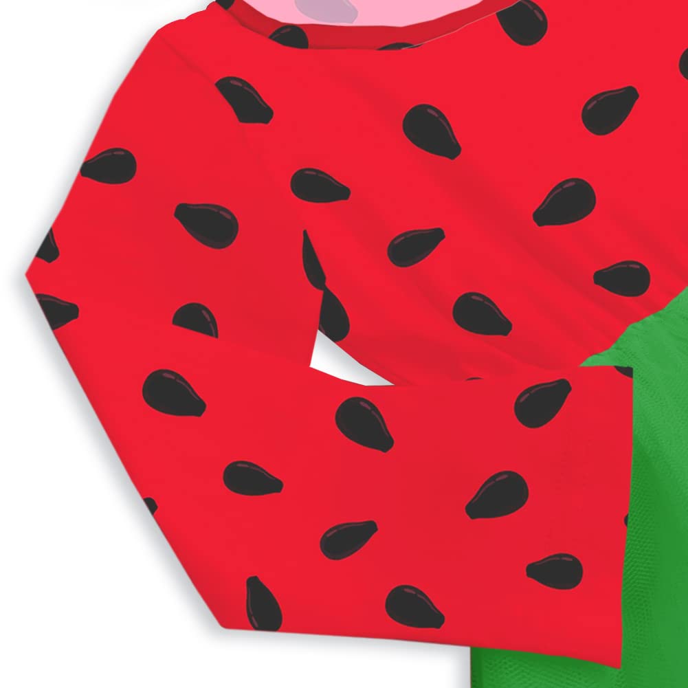 Baby Girl Halloween Dresses Toddler Watermelon Tutu Dress Long Sleeve Ruffled Princess Dress 2-3T