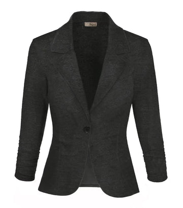 Womens Casual Work Office Blazer Jacket Jk1131 Charcoal Xl