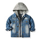 SOFEON Toddler Baby Boy Girls Denim Jacket Button Down Basic Ripped Hoodie Jeans Coat Kid Cowboy Outwear Casual Clothes (Hoodie-