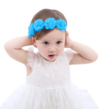 Baby Headbands Cute Hair Accessories Princess Flower Crown Baby Girls Hairbands Sky Blue