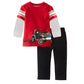 Crazy Gotend Kids Toddler Boys Cotton Trouser Top 2Pcs Sets Outfits Clothing Sets Pajamas(Car, 7-8Y) Red