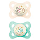 Mam Day & Night Silicone Pacifier, 0-6 Months, Boy, 3 Pack