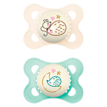 Mam Day & Night Silicone Pacifier, 0-6 Months, Boy, 3 Pack
