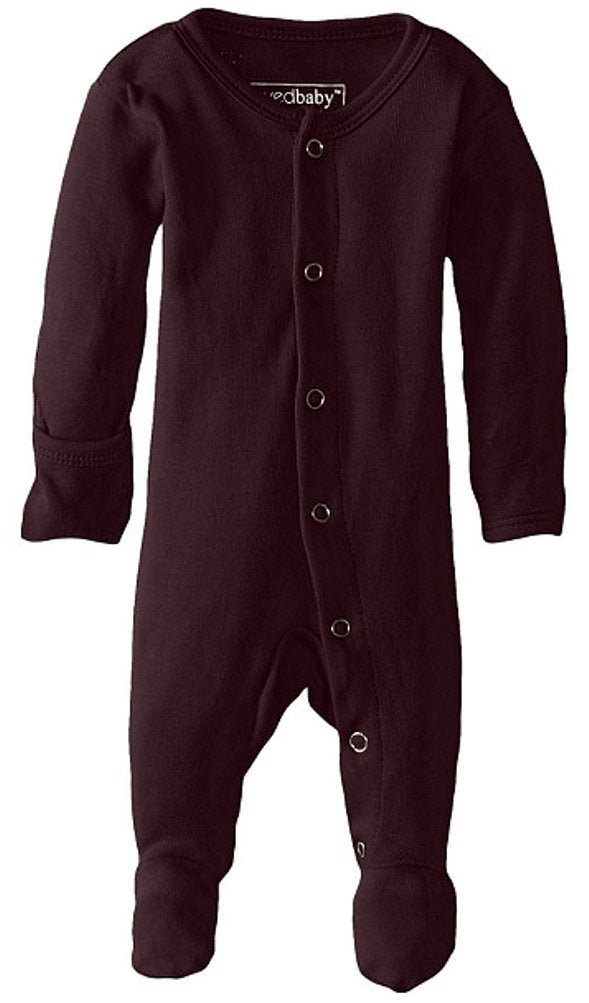 L'Ovedbaby Baby Girls Organic Snap One-Piece Footies, Eggplant, Preemie/Nb 4-7 Lbs Us