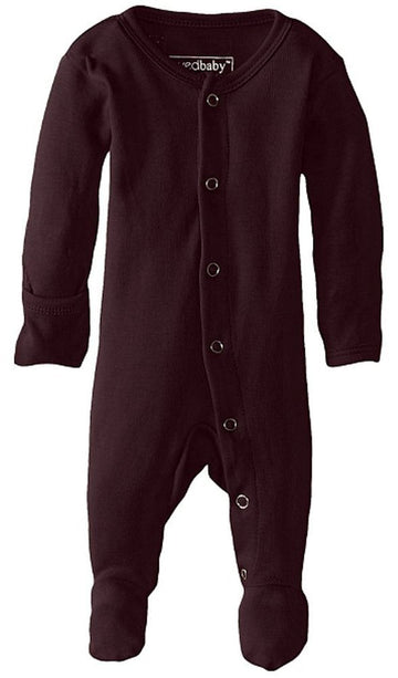 L'Ovedbaby Baby Girls Organic Snap One-Piece Footies, Eggplant, Preemie/Nb 4-7 Lbs Us