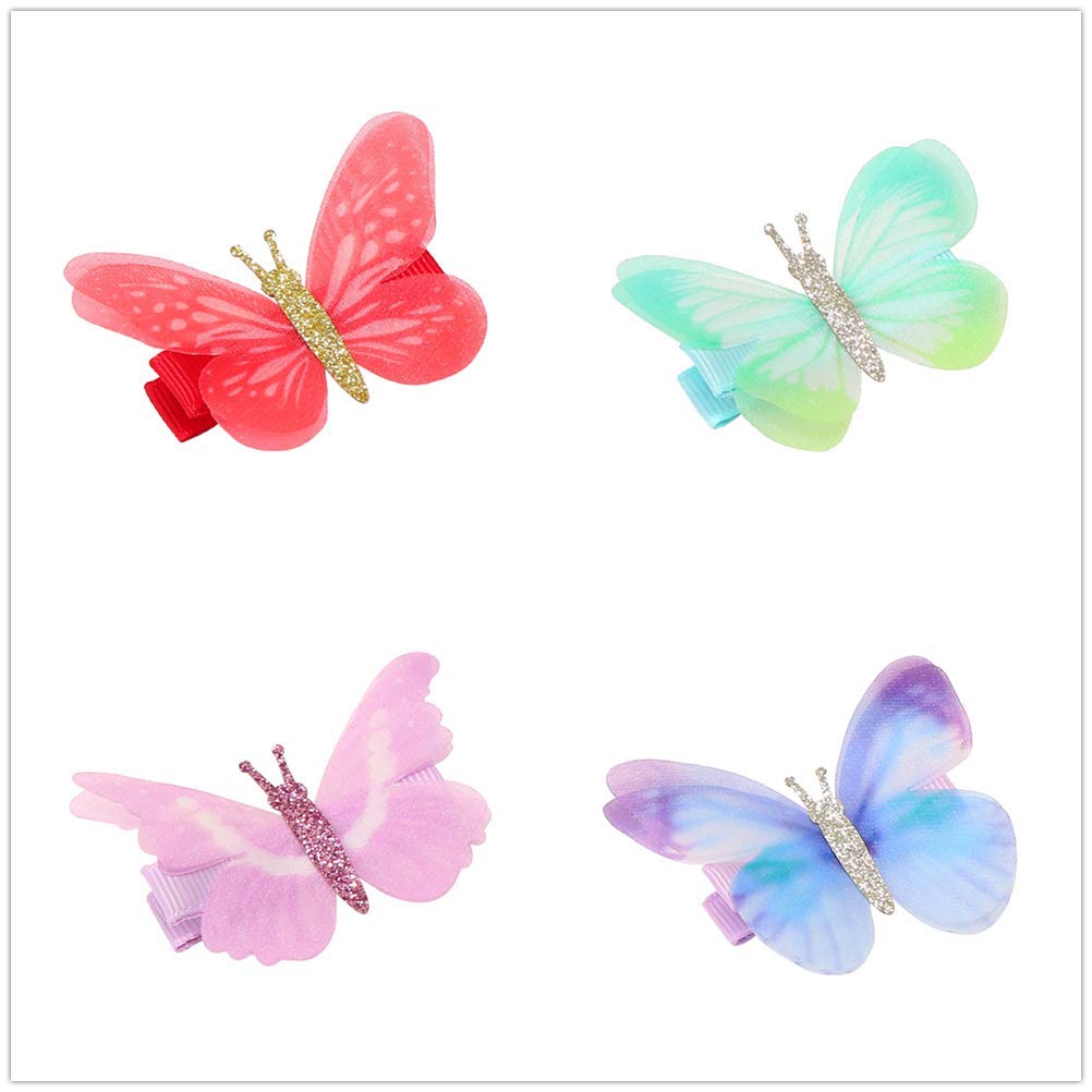 24 Pcs Baby Girls Hair Clips Butterfly Alligator Hair Clips Chiffon Hair Barrettes Hairpins Hair Accessories For Girl Teens Kids