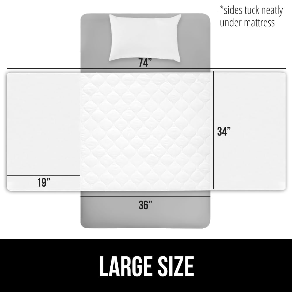 Gorilla Grip Washable Toddler Mattress Incontinence Pads, Reusable Waterproof Bed Underpads, Absorbent Leak Proof, 36X74 Saddle