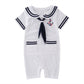 Xm Nyan May'S Baby Toddler Boys Sailor Stripe Romper Marine Navy Romper Outfit White 18-24 Months