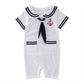 Xm Nyan May'S Baby Toddler Boys Sailor Stripe Romper Marine Navy Romper Outfit White 6-12 Months