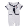 Xm Nyan May'S Baby Toddler Boys Sailor Stripe Romper Marine Navy Romper Outfit White 6-12 Months