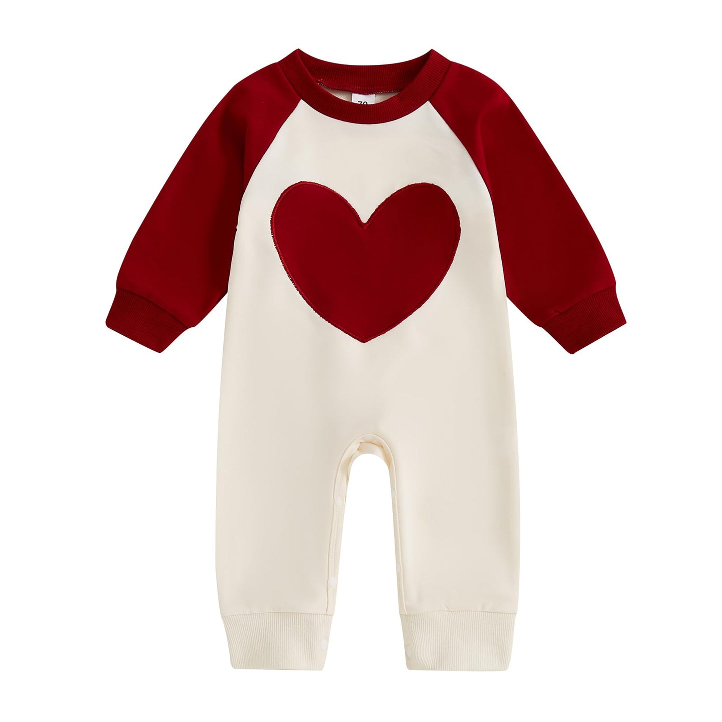Karuedoo Newborn Baby Boy Girl Valentines Day Outfit Heart Embroidery Long Sleeve Romper Jumpsuit Bodysuit One-Piece Outfit (A-B