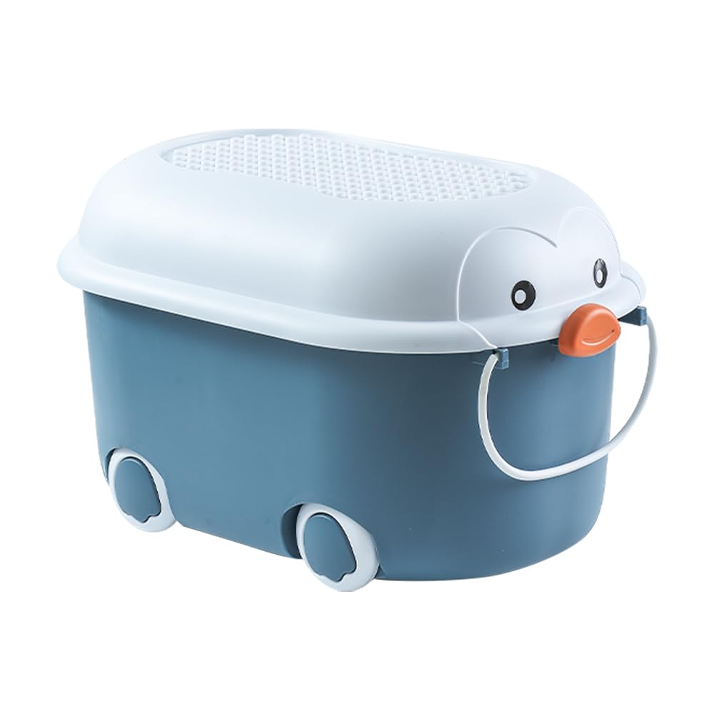 Baby Bucket Multipurpose Storage Box with Wheels | Childrens Toy Storage Box | Pulley Plastic Case Storage Container(29.5 x 23