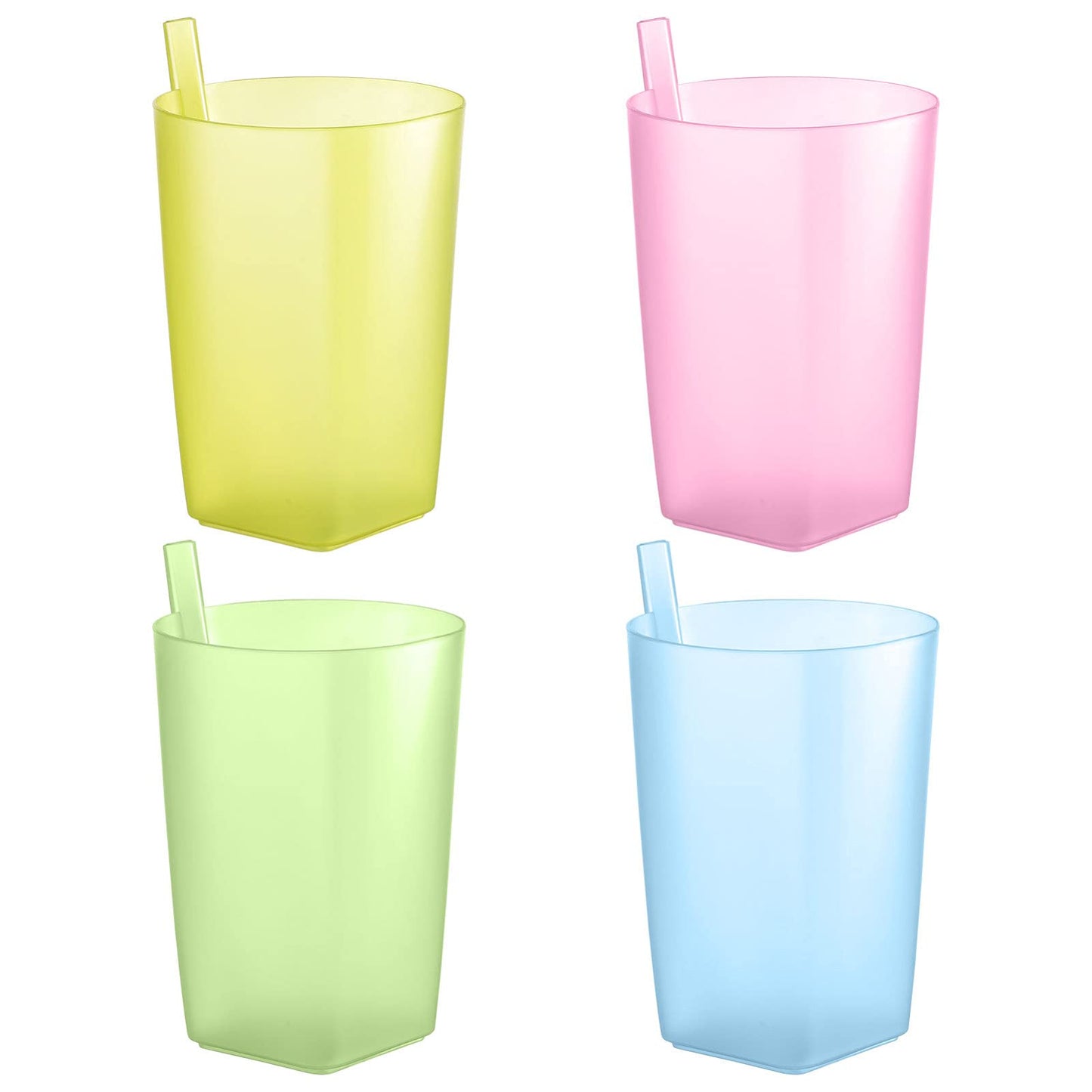 Sippy Cup 4Pcs Toddler Sip Cups With Built In Straw Kids Drink Cups With Straws