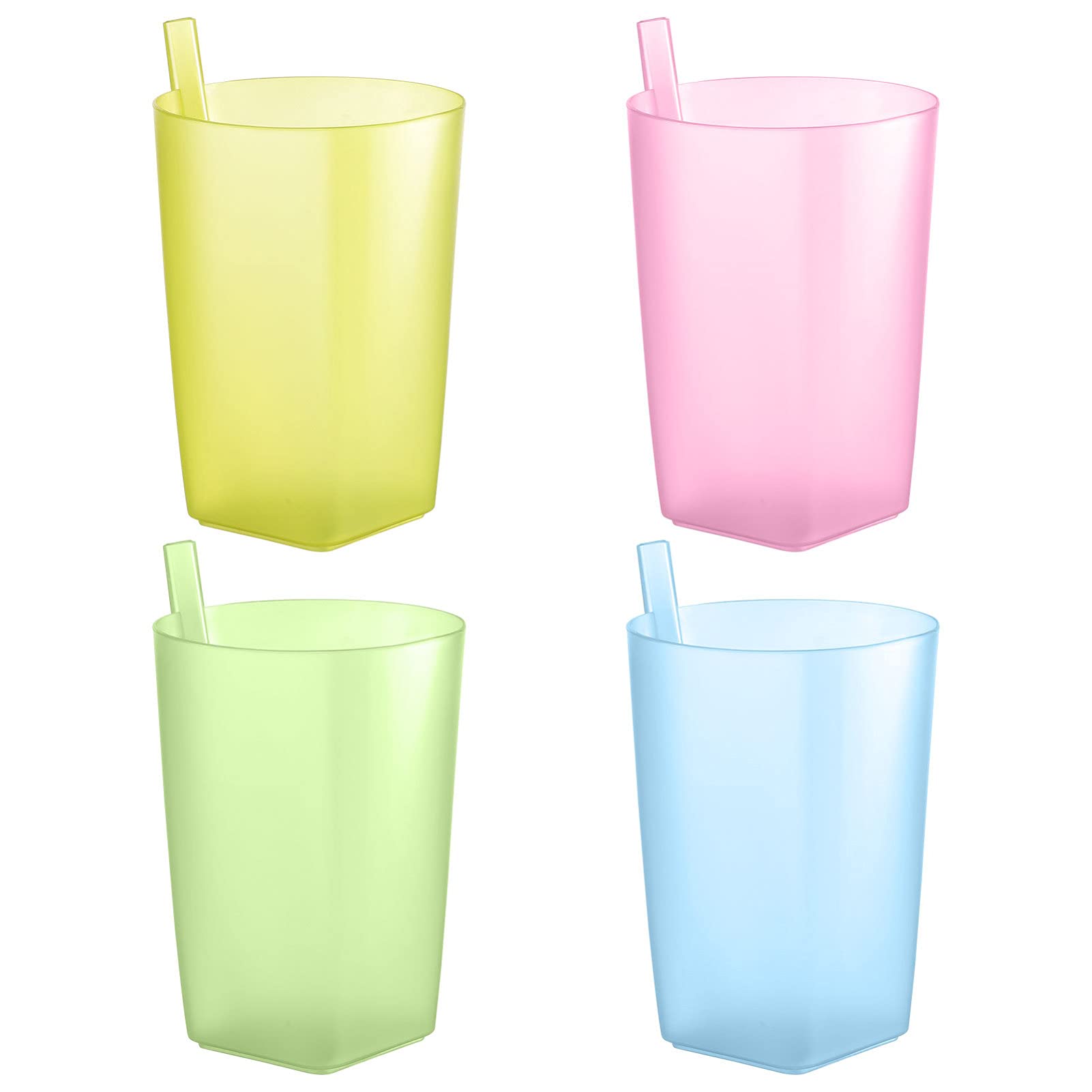 Sippy Cup 4Pcs Toddler Sip Cups With Built In Straw Kids Drink Cups With Straws