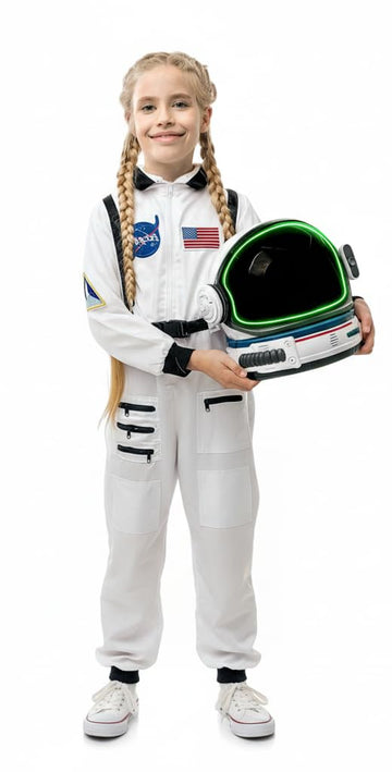 AEROSQUAD Astronaut Costume for Kids with Helmet, Halloween Costumes for kids Nasa Astronaut Helmet Suit with Movable Visor & Mi