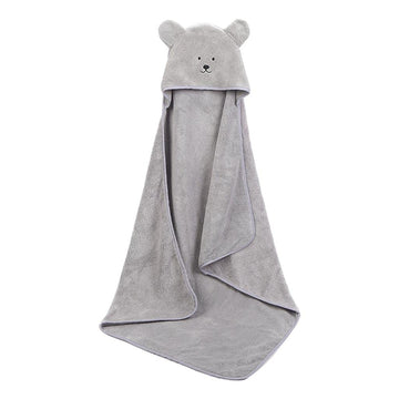 NIVAA Baby Hooded Towel Cartoon Bathrobe Gift for Unisex Girl Boy Children Grey