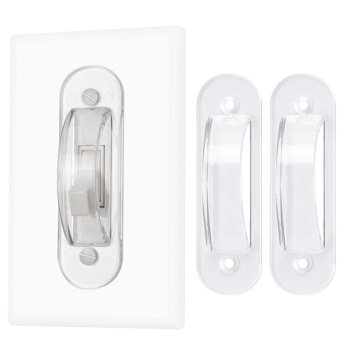 Wall Switch Guards Plate Covers Child Safety Security Home Decor (2 Pack), Clear - Keeps Light Switch ON Or Off Prevent Accident