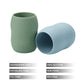Pandaear (2 Pack 100% Tiny Silicone Drinking Training Cup For Baby And Toddler (Blue/Green)