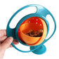Red Champion 360 Rotating SpillProof Gyro Snack Bowl with Lid | Saturn Design Toddler Feeding Bowl for Dry Snacks, Fruits & Kid