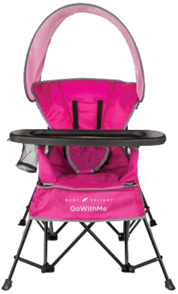 Baby Delight Go with Me Jubilee Deluxe Portable Chair | Indoor and Outdoor | Sun Canopy | Pink