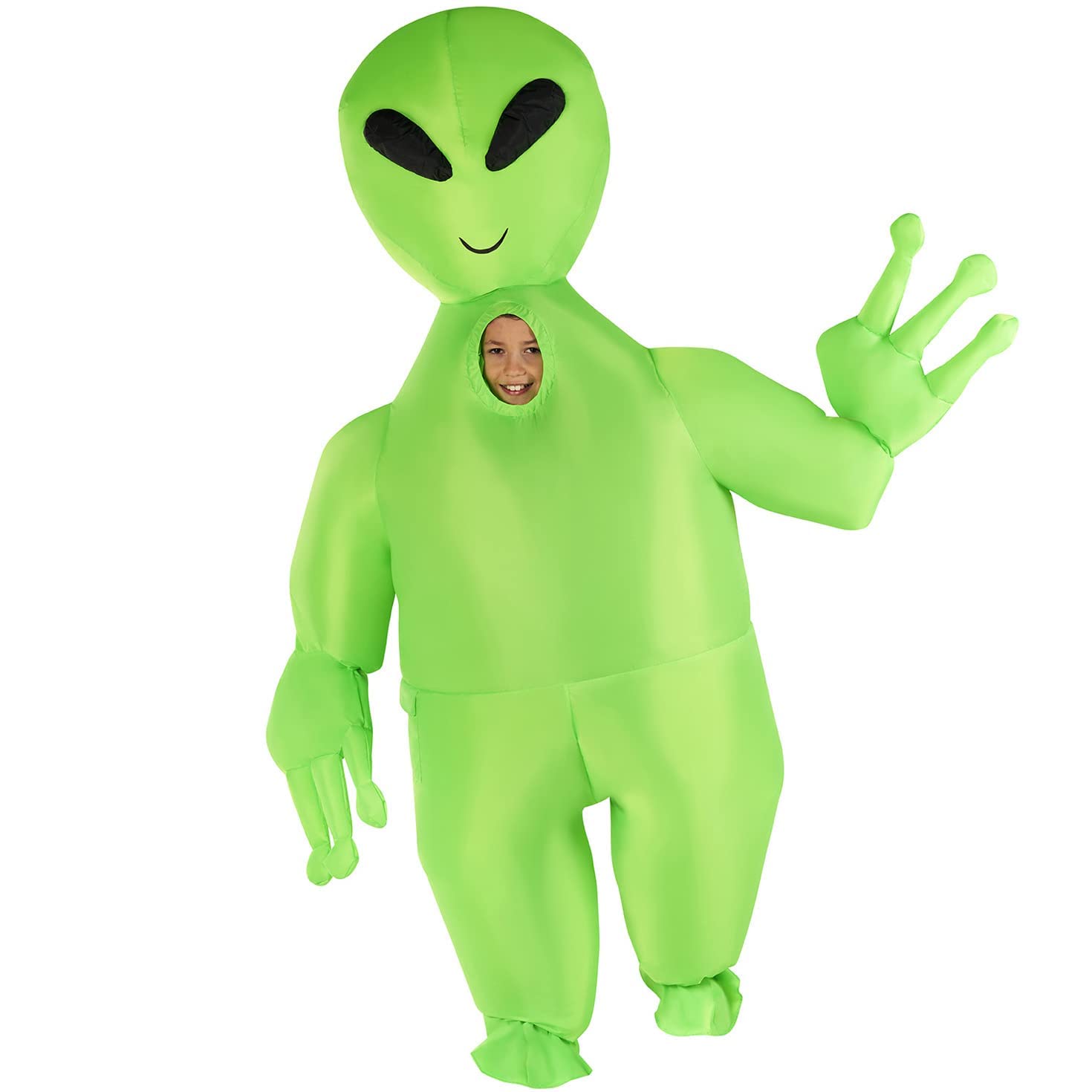 Morph Kids Alien Inflatable Costume, Unisex-Kids Costume, Plus Size, Polyester, Halloween