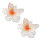 2Pcs White Flower Hair Claw Clips - Plumeria Design Jaw Clips for Women & Girls | Strong Hold Hair Claws for Thin Hair | Preppy 