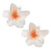 2Pcs White Flower Hair Claw Clips - Plumeria Design Jaw Clips for Women & Girls | Strong Hold Hair Claws for Thin Hair | Preppy 