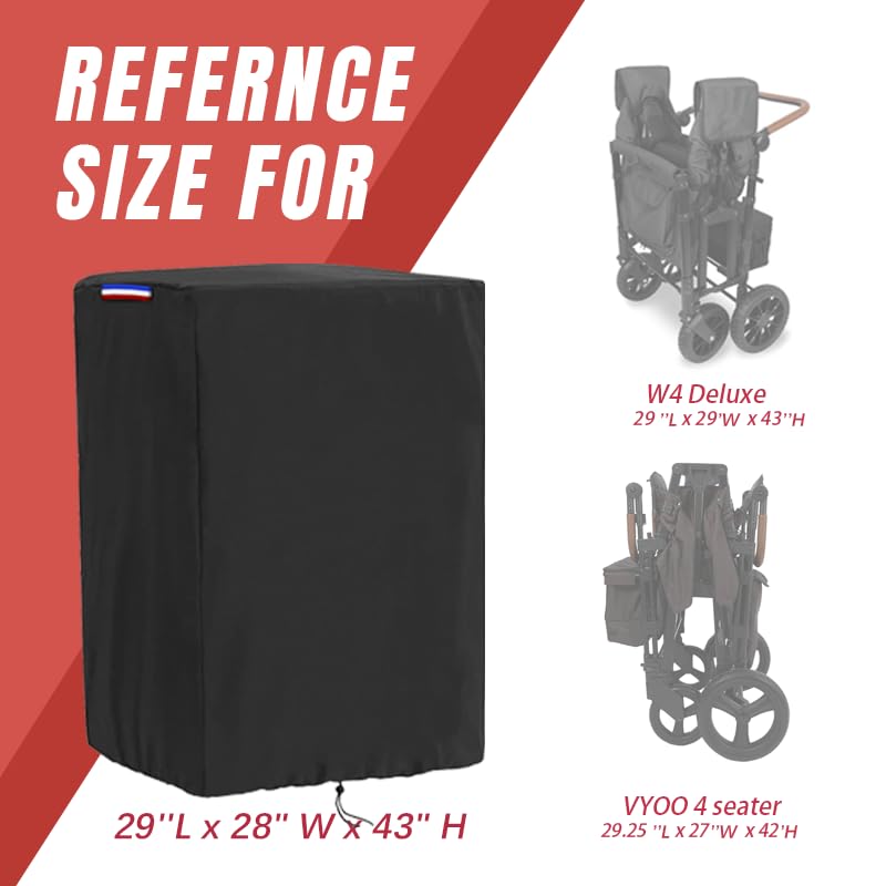 Rilime Wagon Cover Compatible With Wonderfold Wagon W4 Original(Cover Only),Waterproof 420D Stroller Wagon Covers For Keenz Wago